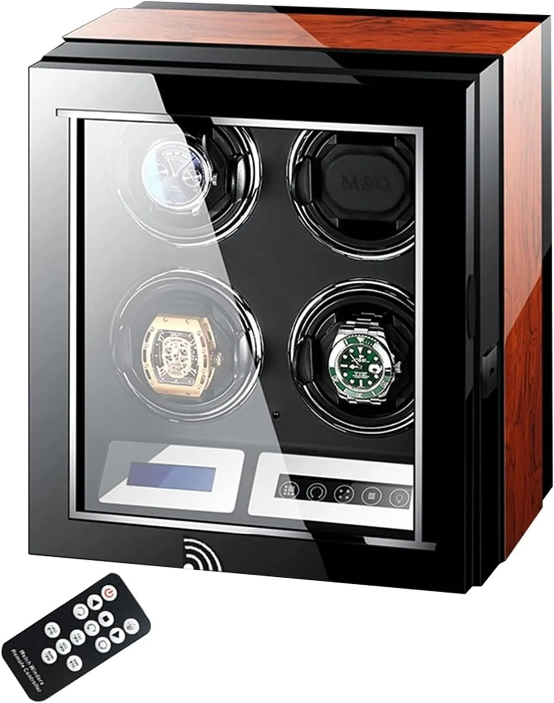 rainy sprinkle agility paycheck mixture 2/4/6/9/12/24 Watches,Built- In Led Illumination And Lcd Touchscreen Control, Automatic Watch Winder Box Wooden Storage Case, Watch Watch Display Box Watch Winders For 