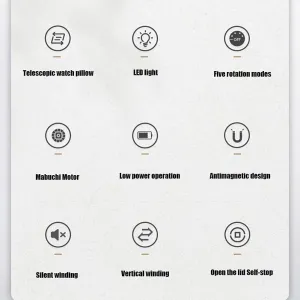 raise furnish Antimagnetic Design, Adjustable Pillow Automatic Watch Winder with Quiet Motor, LED Backlight, 5 Rotation Modes, 