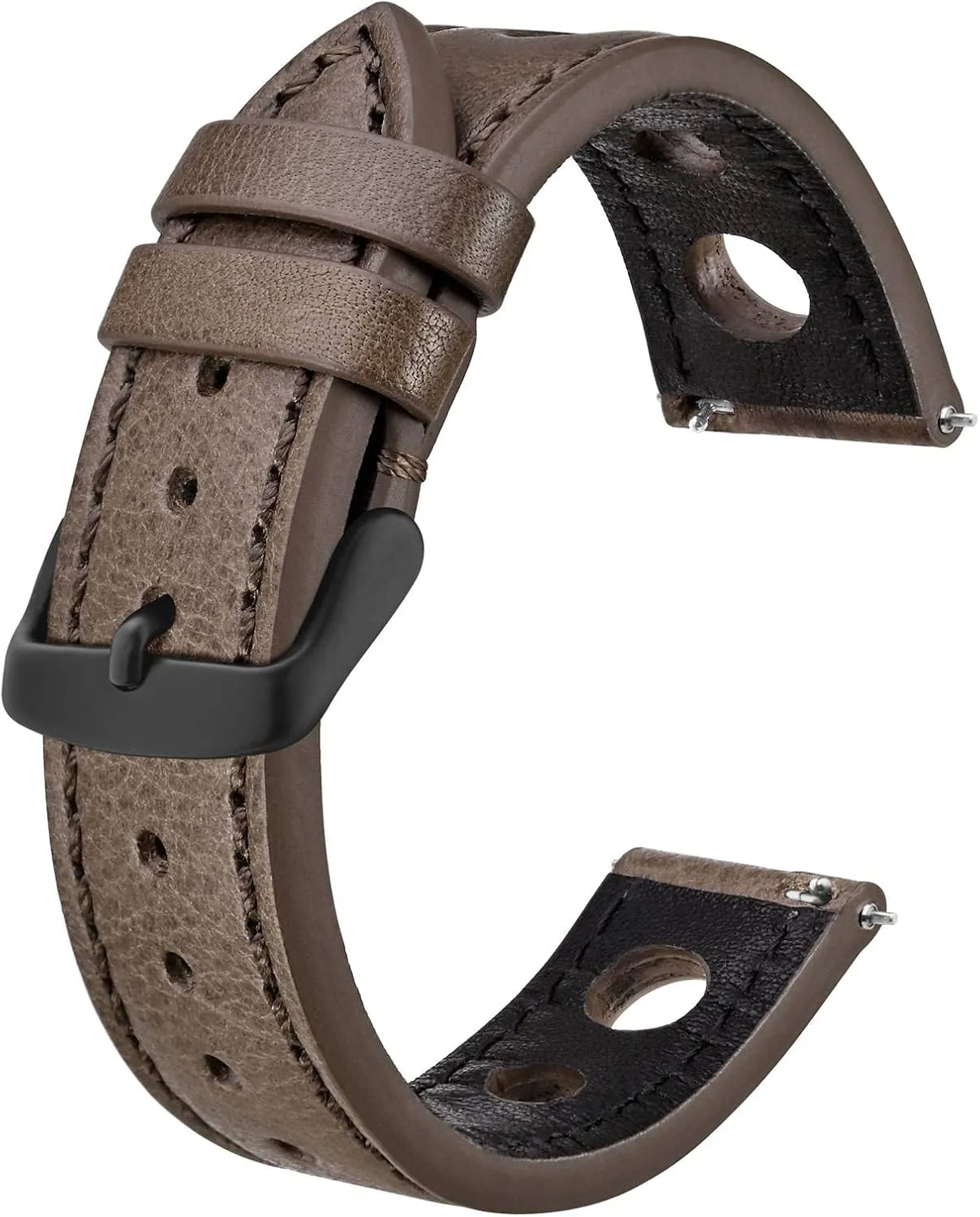 Rally Watch Bands, compress Leather Watch Straps for Men, 18mm, 20mm, 22mm BISONSTRAP 