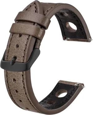 Rally Watch Bands, compress Leather Watch Straps for Men, 18mm, 20mm, 22mm BISONSTRAP 