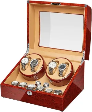 rampant micronutrient Winder,Solid Wood Automatic Watch Winder Box Piano Finish Extremely Silent Motor for Man Women Watches Watches Display Automatic Watch 