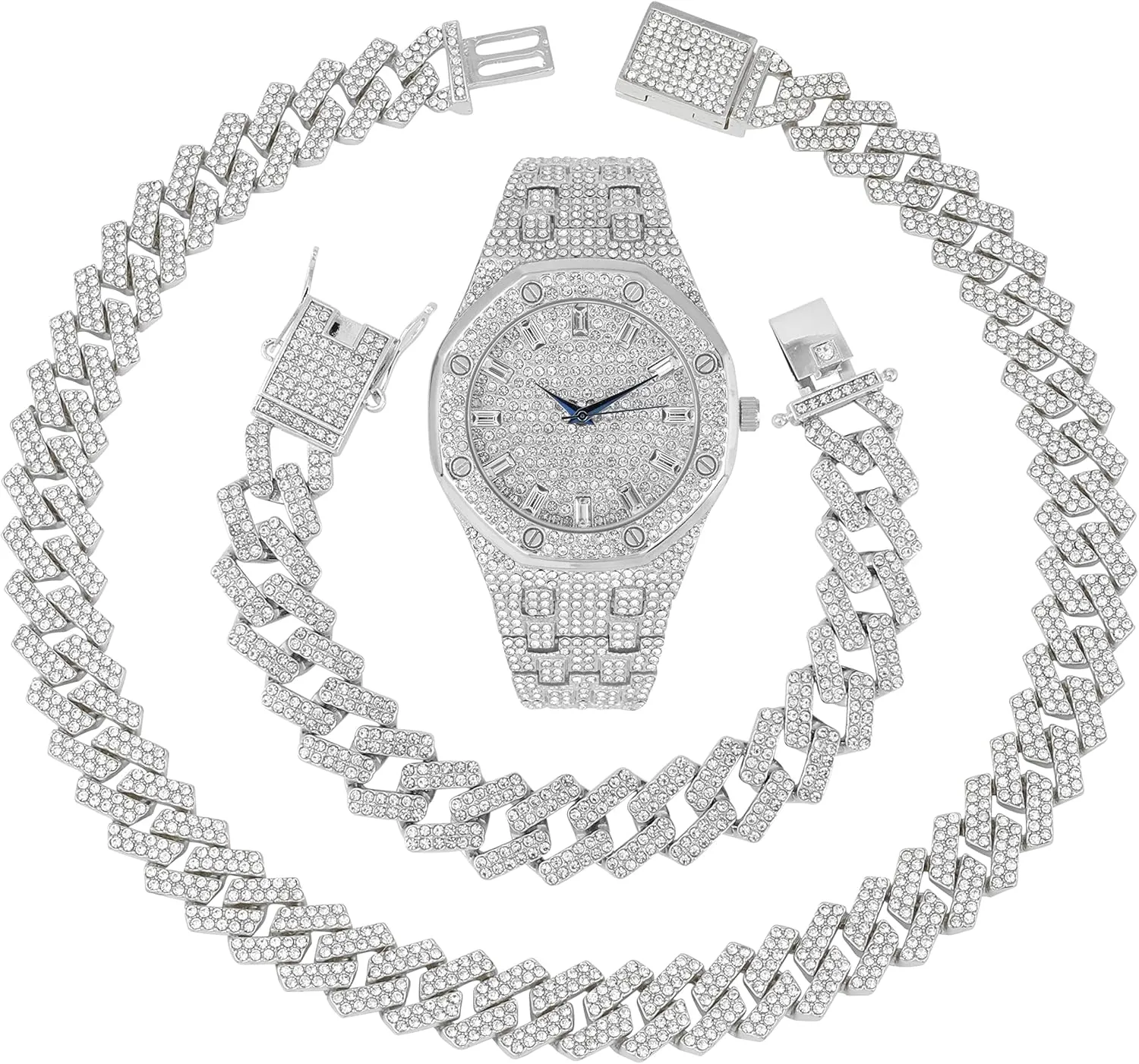Rapper's Luxury Hip Hop Mens Watch - Stand Out in Your Crew with This diligent Bling Timepiece seen from Miles Away - 10227FAM Charles Raymond Bling-ed Out 