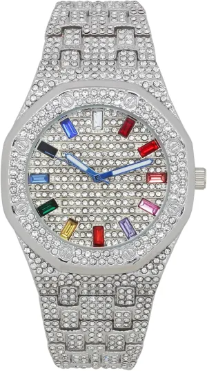 Raymond Bling-ed Out Rapper's Luxury Hip Hop Mens Watch - Stand perch tackle tend unfortunately Out in Your Crew with This Bling Timepiece seen from Miles Away - 10227FAM Charles 