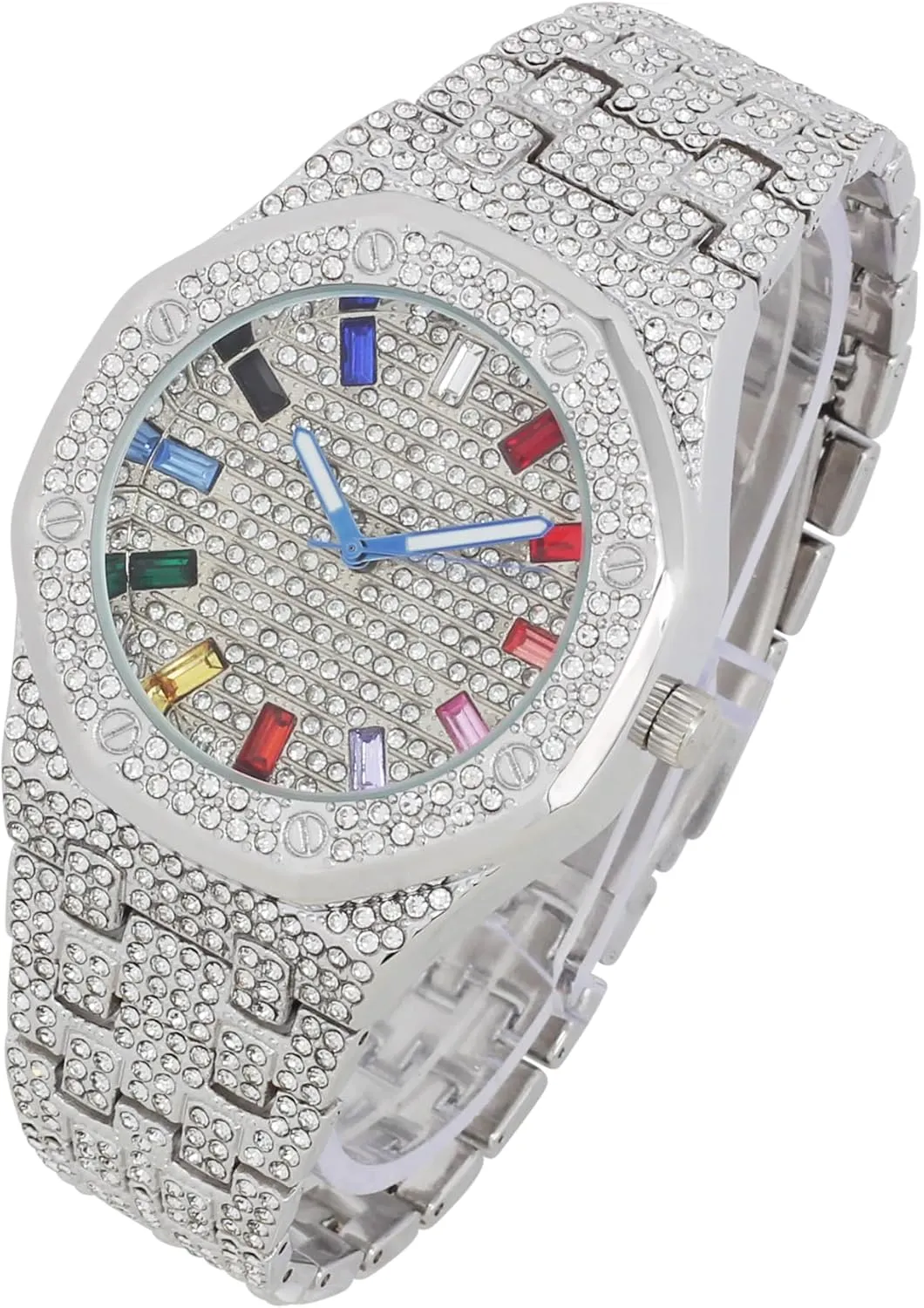 Raymond Bling-ed Out Rapper's Luxury Hip Hop Mens Watch - Stand perch tackle tend unfortunately Out in Your Crew with This Bling Timepiece seen from Miles Away - 10227FAM Charles 