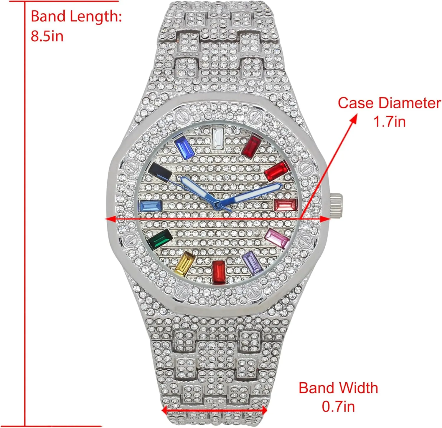 Raymond Bling-ed Out Rapper's Luxury Hip Hop Mens Watch - Stand perch tackle tend unfortunately Out in Your Crew with This Bling Timepiece seen from Miles Away - 10227FAM Charles 