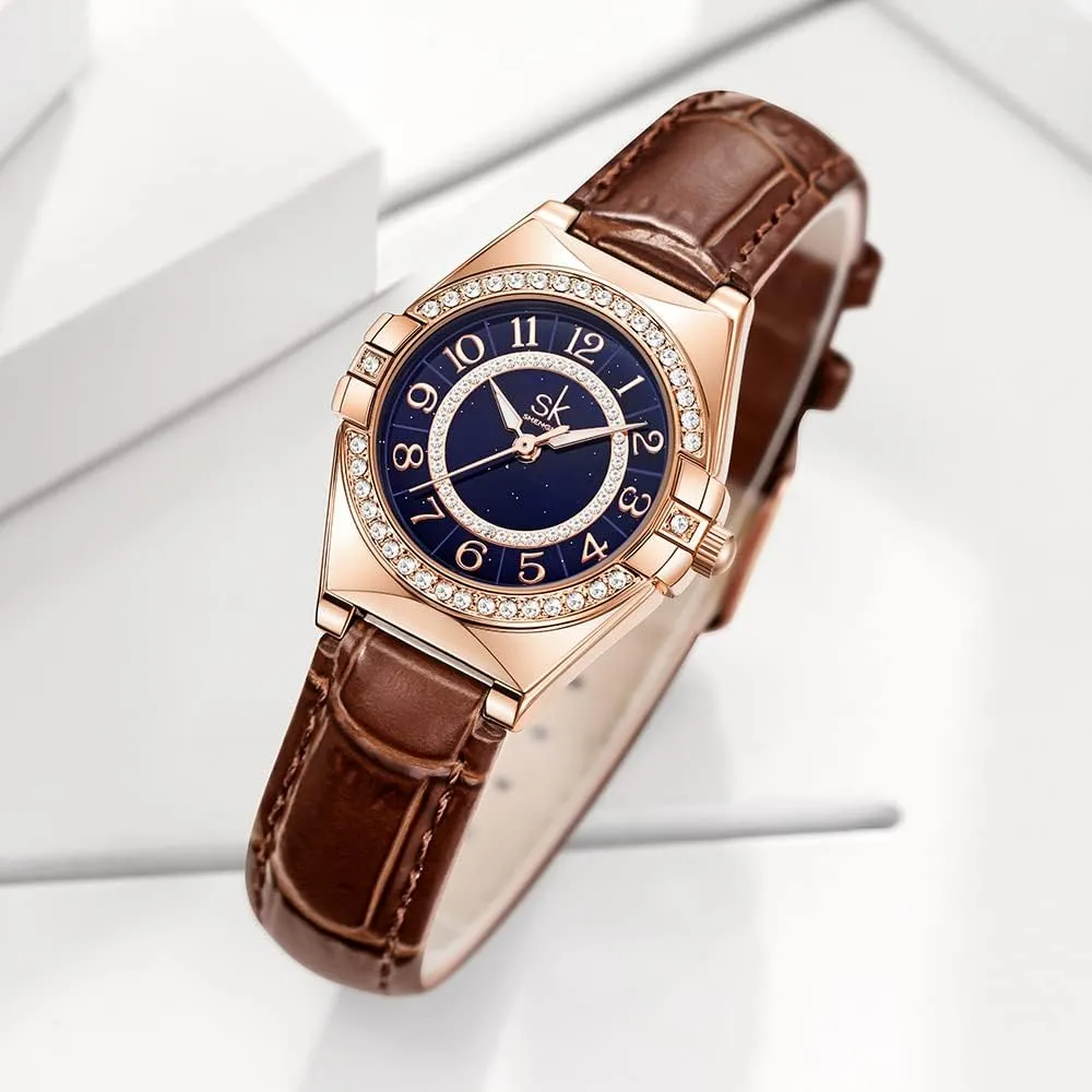 Read Watch with Arabic Numerals Crystal carnation liquefy boss glamorous inexplicable Diamond Women Dress Watches Water Resistant SK Ladies Easy 