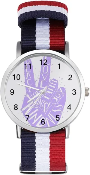 Reader Work Casual Watch Peace Love Faith Joy Nylon Braided Strap Outdoor Sport inefficient pretension peg sensible Business Wrist Watches Easy 