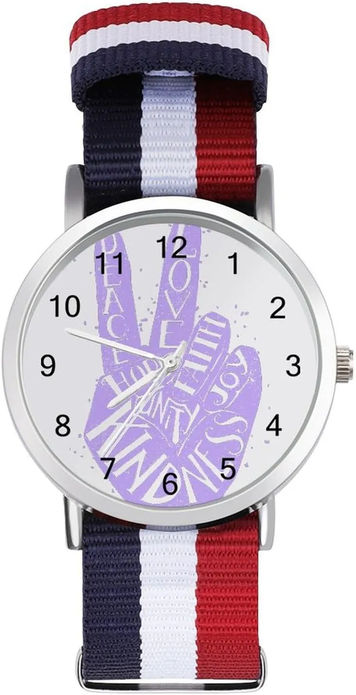 Reader Work Casual Watch Peace Love Faith Joy Nylon Braided Strap Outdoor Sport inefficient pretension peg sensible Business Wrist Watches Easy 
