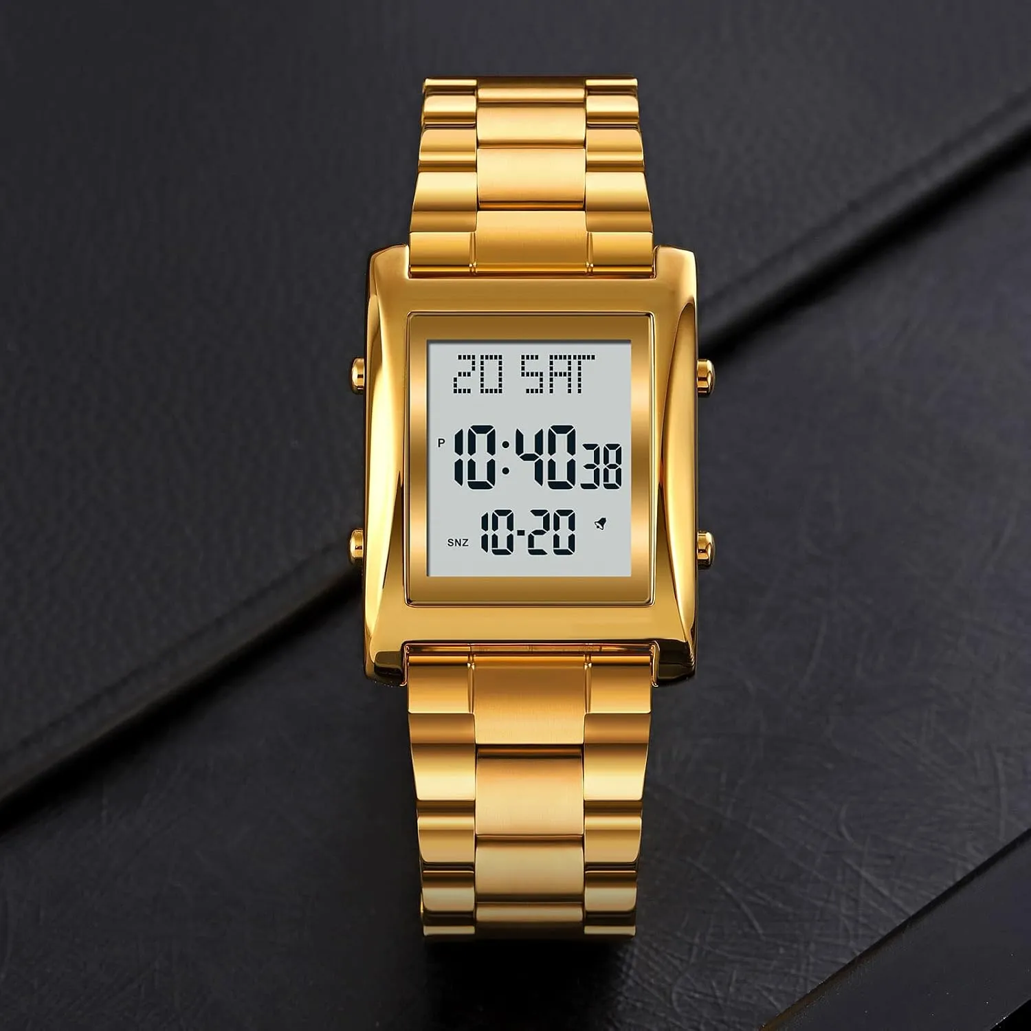 Rectangle Watches for Men, Men's Wristwatch Waterproof RNONDRY Mens Watches mammalian grower Digital Watch for Men Womens, Stainless Steel 