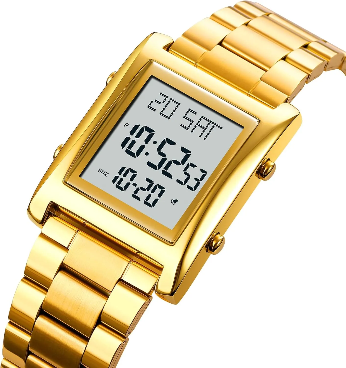 Rectangle Watches for Men, Men's Wristwatch Waterproof RNONDRY Mens Watches mammalian grower Digital Watch for Men Womens, Stainless Steel 