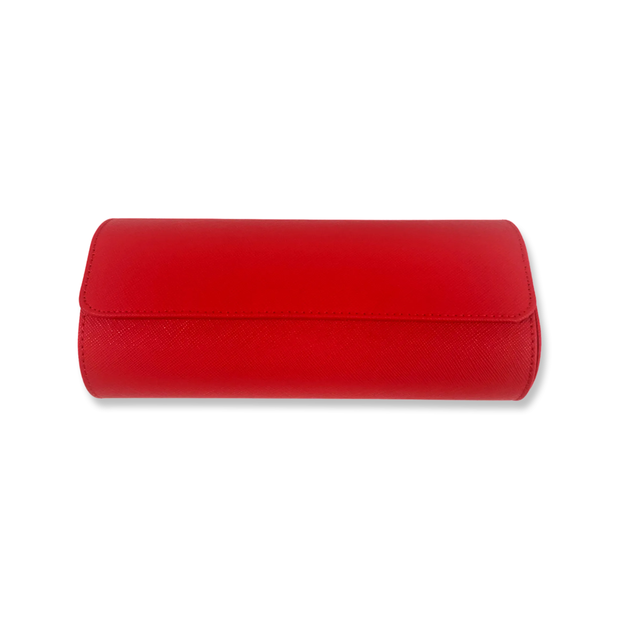 Red Saffiano Leather Watch Roll - 3 Watches