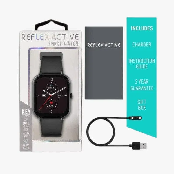 Reflex Active Series 23 Black Case & Black Silicone Strap Watch