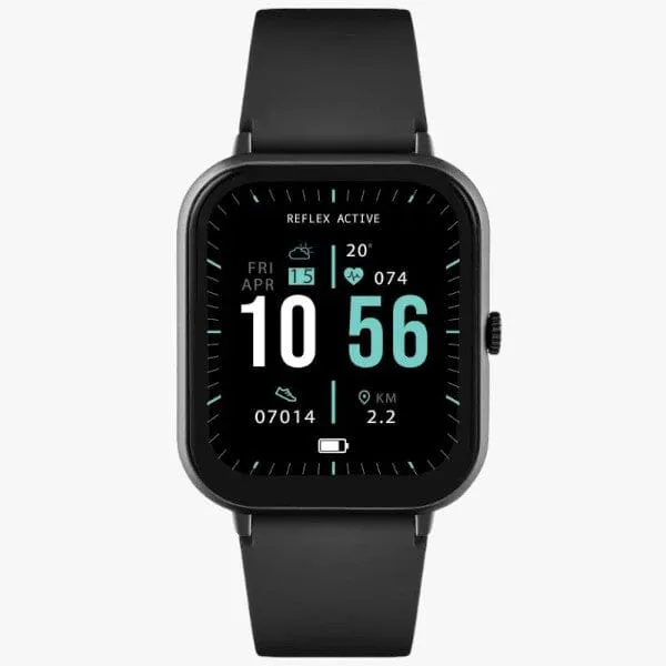Reflex Active Series 23 Black Case & Black Silicone Strap Watch