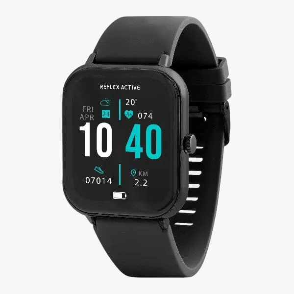 Reflex Active Series 23 Black Case & Black Silicone Strap Watch