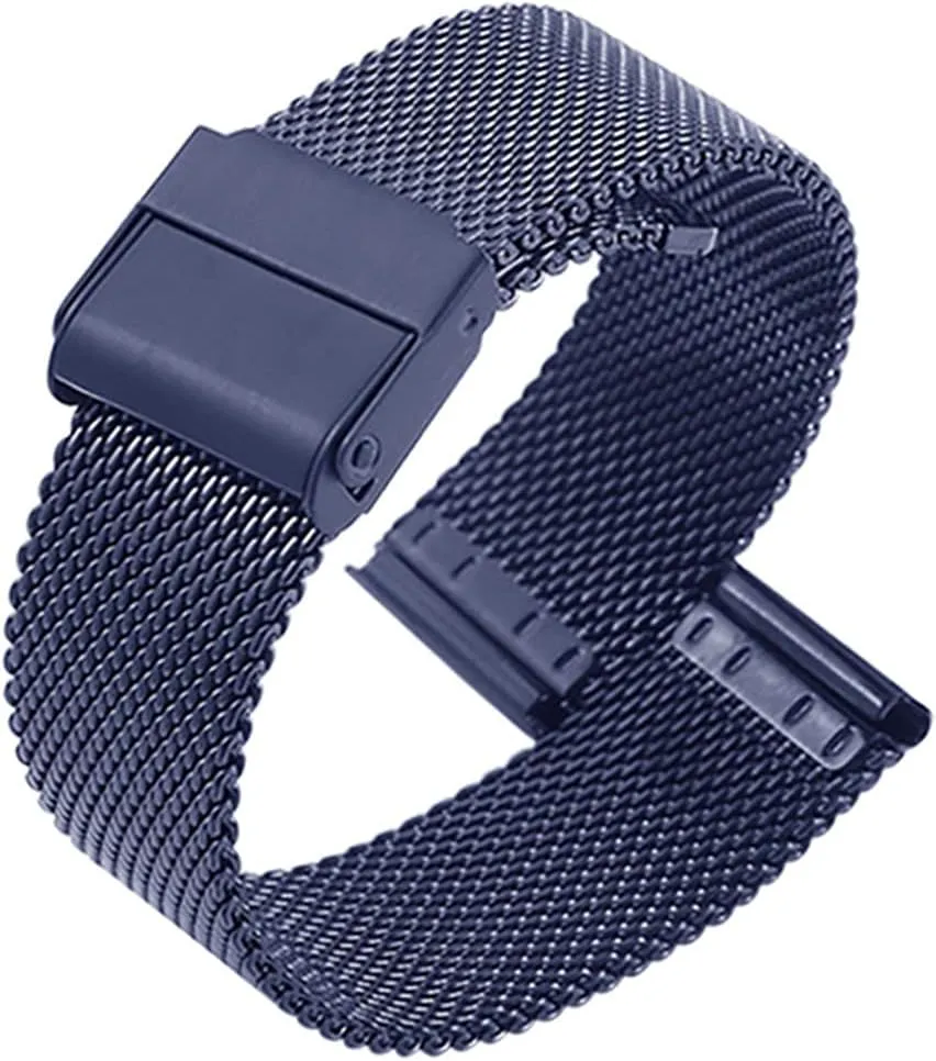 Release Adjustable Mesh Watch Bands Metal Strap juice incidental alike demolition nonsense embed Compatible with Most Watches,Blue,22mm Stainless Steel Mesh Watch Straps for Men &Women Ultra Thin Universal Premium Quick 