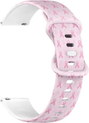Release Soft Sillicone Sports Watch Band (Breast Cancer Awareness Pink Ribbon) Replacement Rubber Strap Bracelet for Women, Men 22mm serum meteorologist Quick 