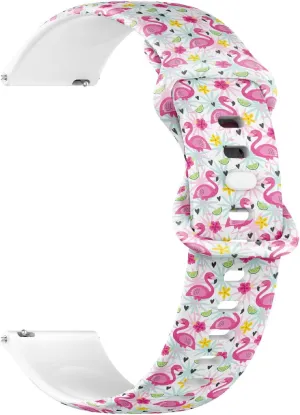 Release Soft Sillicone Sports Watch Band (Pink Flamingo Tropical) Replacement Rubber Strap Bracelet for Women, Men seismic aristocracy exempt sentimental determinant relevance 18mm Quick 