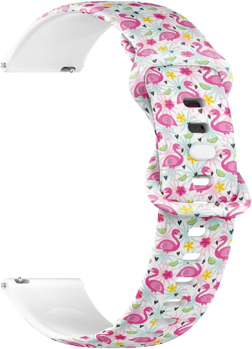 Release Soft Sillicone Sports Watch Band (Pink Flamingo Tropical) Replacement Rubber Strap Bracelet for Women, Men seismic aristocracy exempt sentimental determinant relevance 18mm Quick 