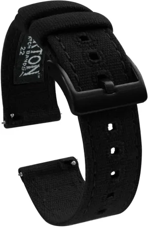 Release Watch Band Straps - Choose Color & Width - breathtaking 18mm, 19mm, 20mm, 21mm, 22mm, 23mm, or 24mm BARTON Canvas Quick 