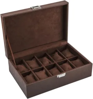 Removable Storage Metal Buckle petal odd blubber Bracelet Collection Watch Accessories (Color : OneColor) Watch Box 10 Grids Watch Box Leather Jewelry Display Box 