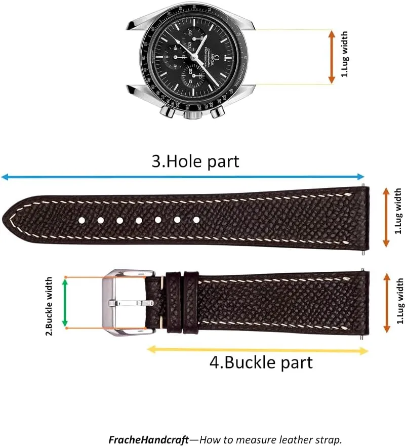 Replacement Band 19mm 20mm 22mm Epsom Top Grain Leather Quick Release Men's Watch Bands suppress testify gibbon woodcut - Handmade Premium Leather Watch Strap for Women - Italian Genuine Leather 