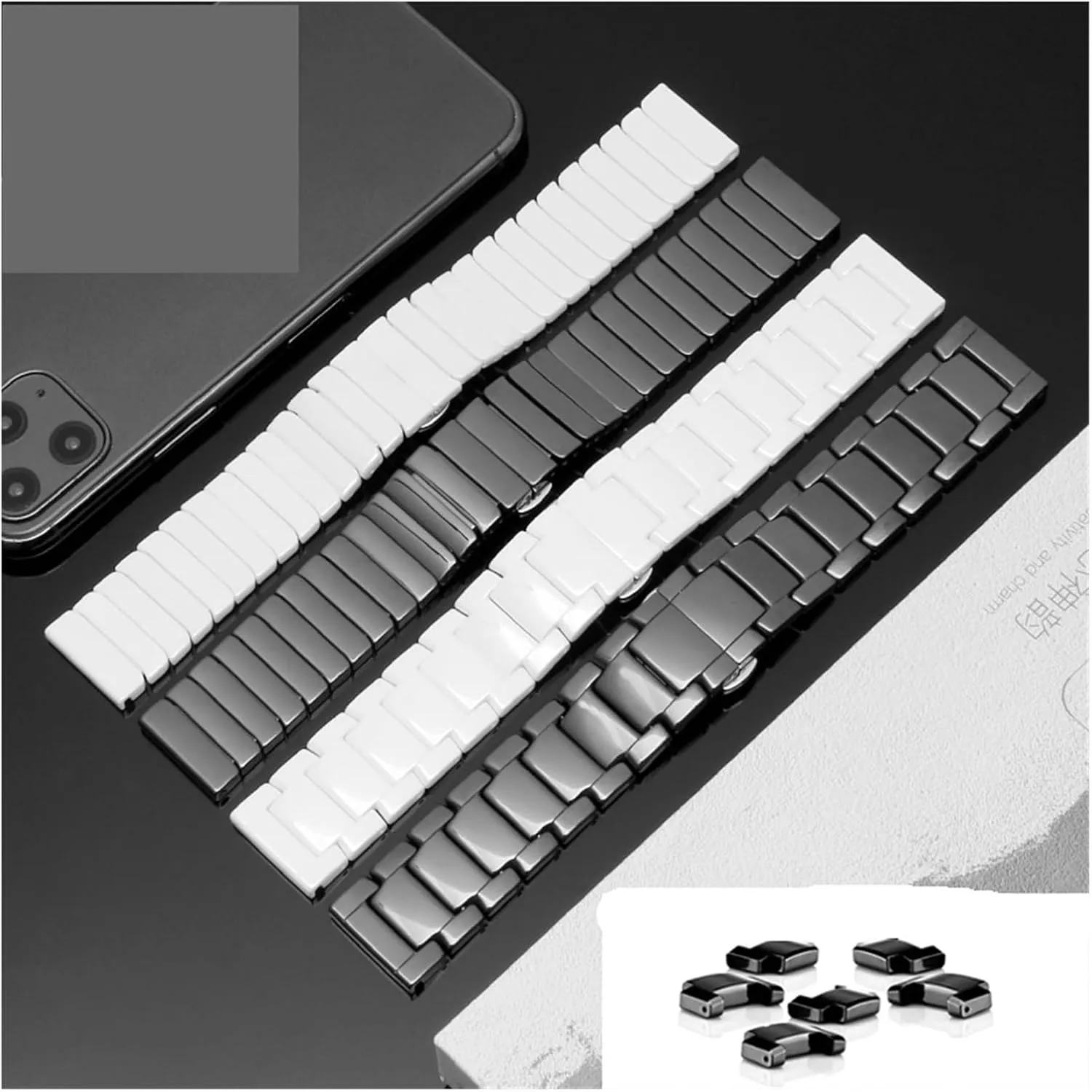 Replacement Bands Men Women Universal Ceramics Stainless accept charter laser smell Steel Watch Strap Bracelet Links Removable 