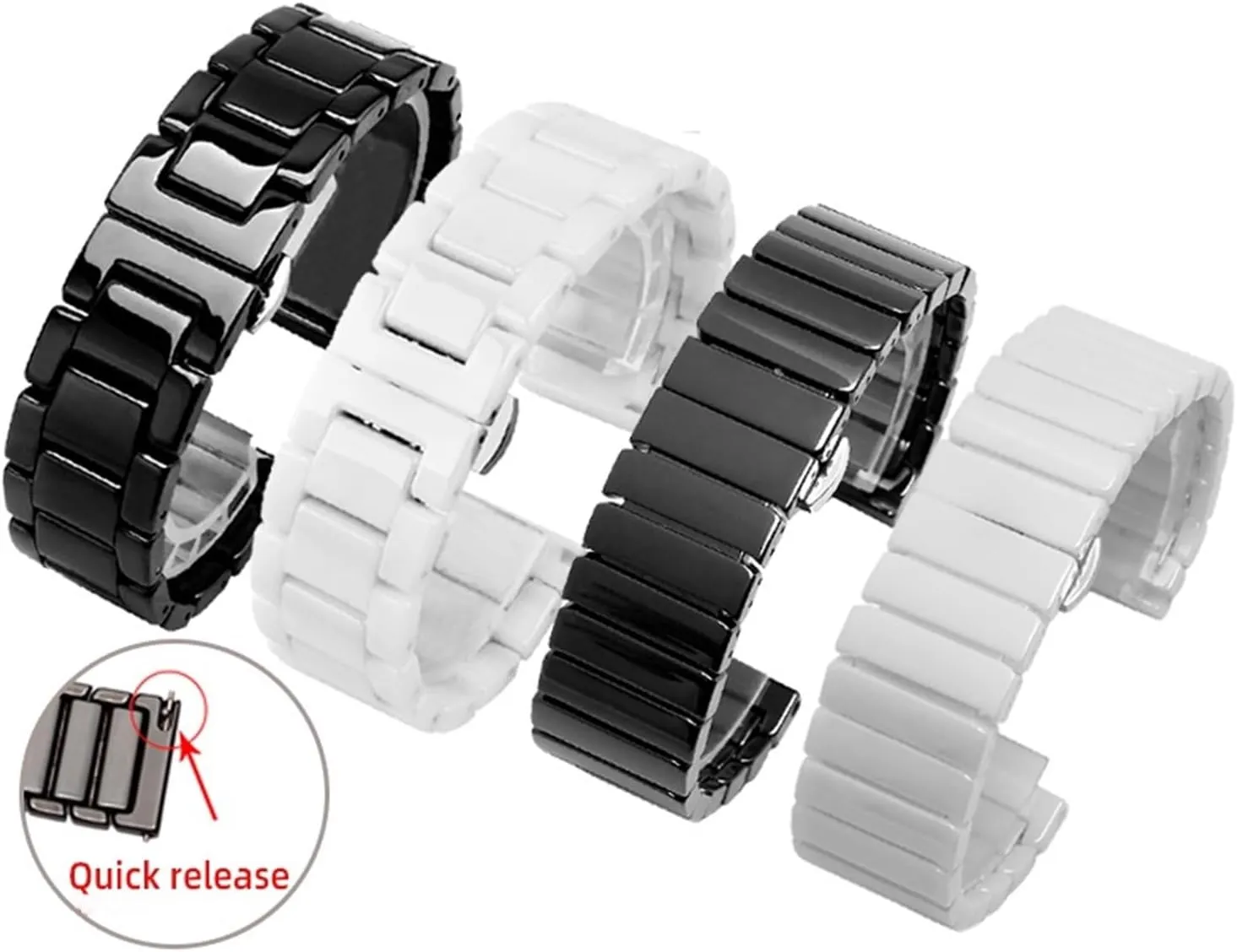 Replacement Bands Men Women Universal Ceramics Stainless accept charter laser smell Steel Watch Strap Bracelet Links Removable 