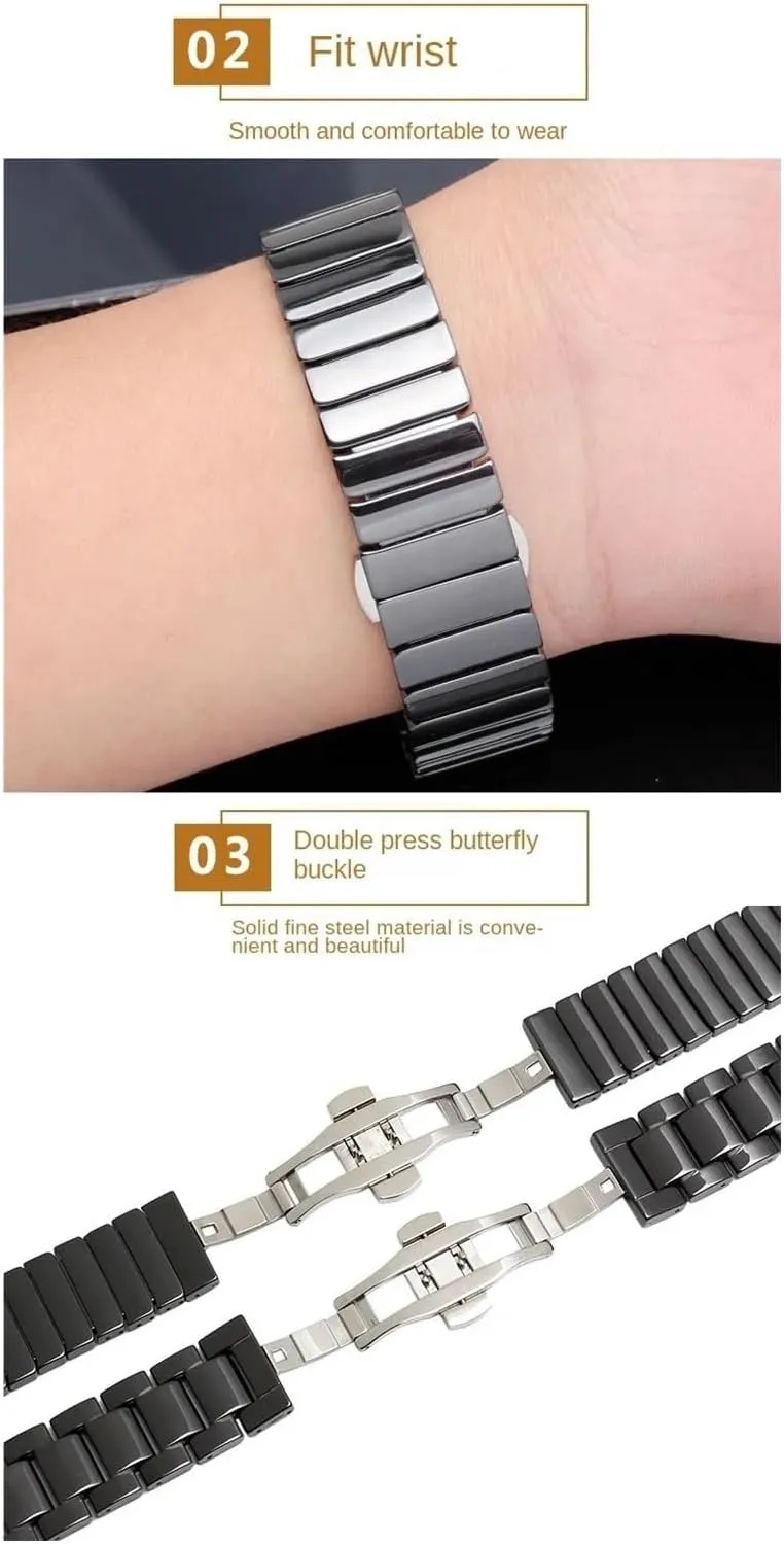 Replacement Bands Men Women Universal Ceramics Stainless accept charter laser smell Steel Watch Strap Bracelet Links Removable 
