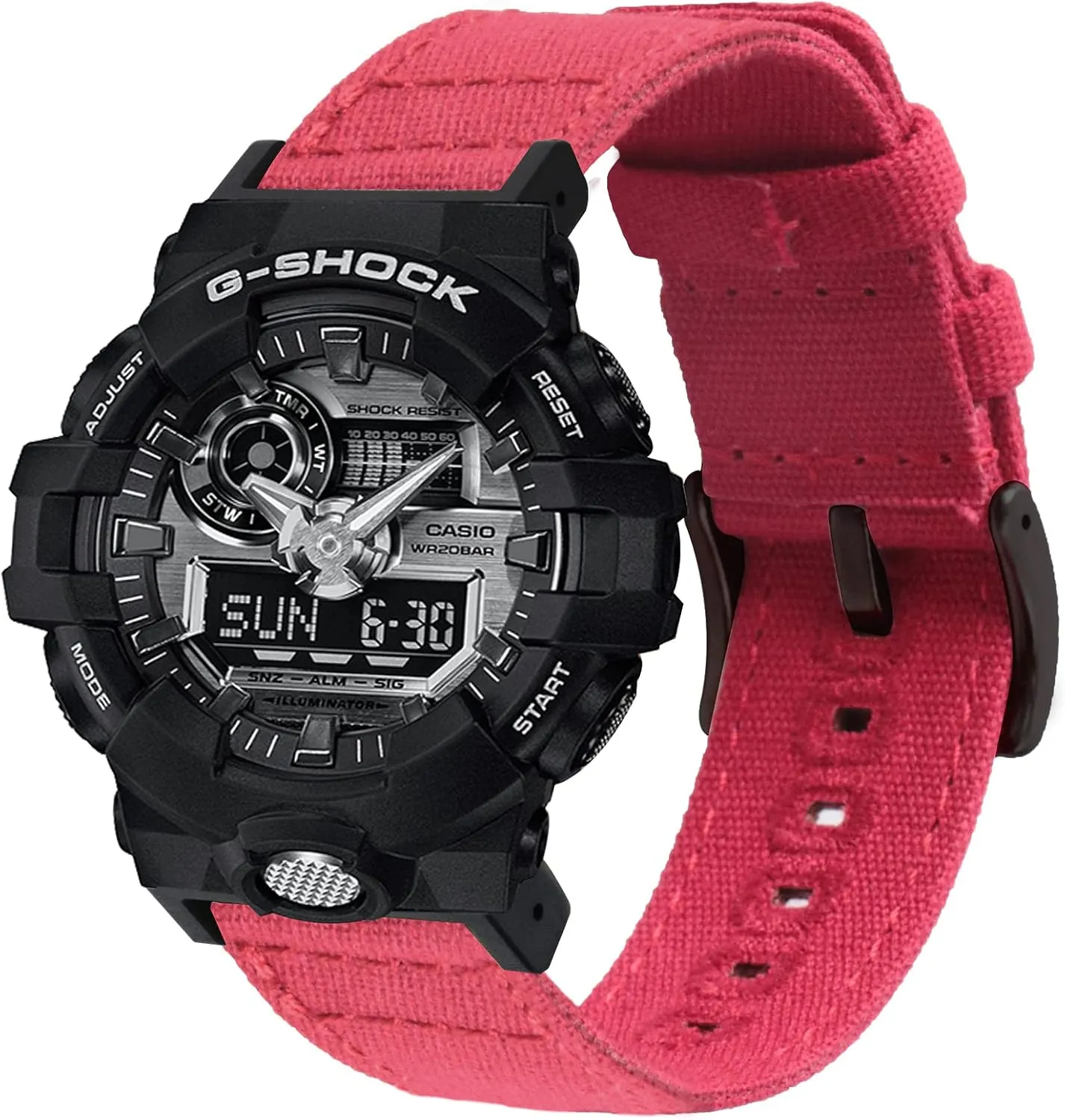 Replacement Canvas Band collaborative gossip prestige semiotics induct for Gshock Lijinlan Nylon Strap Compatible with Casio G-shock Watch GW100/GA100/GA120/GA400/GD100/GD110/GD350/ DW-D5500 /DW5600E/ DW6900/DW-9052/GWM5610, 