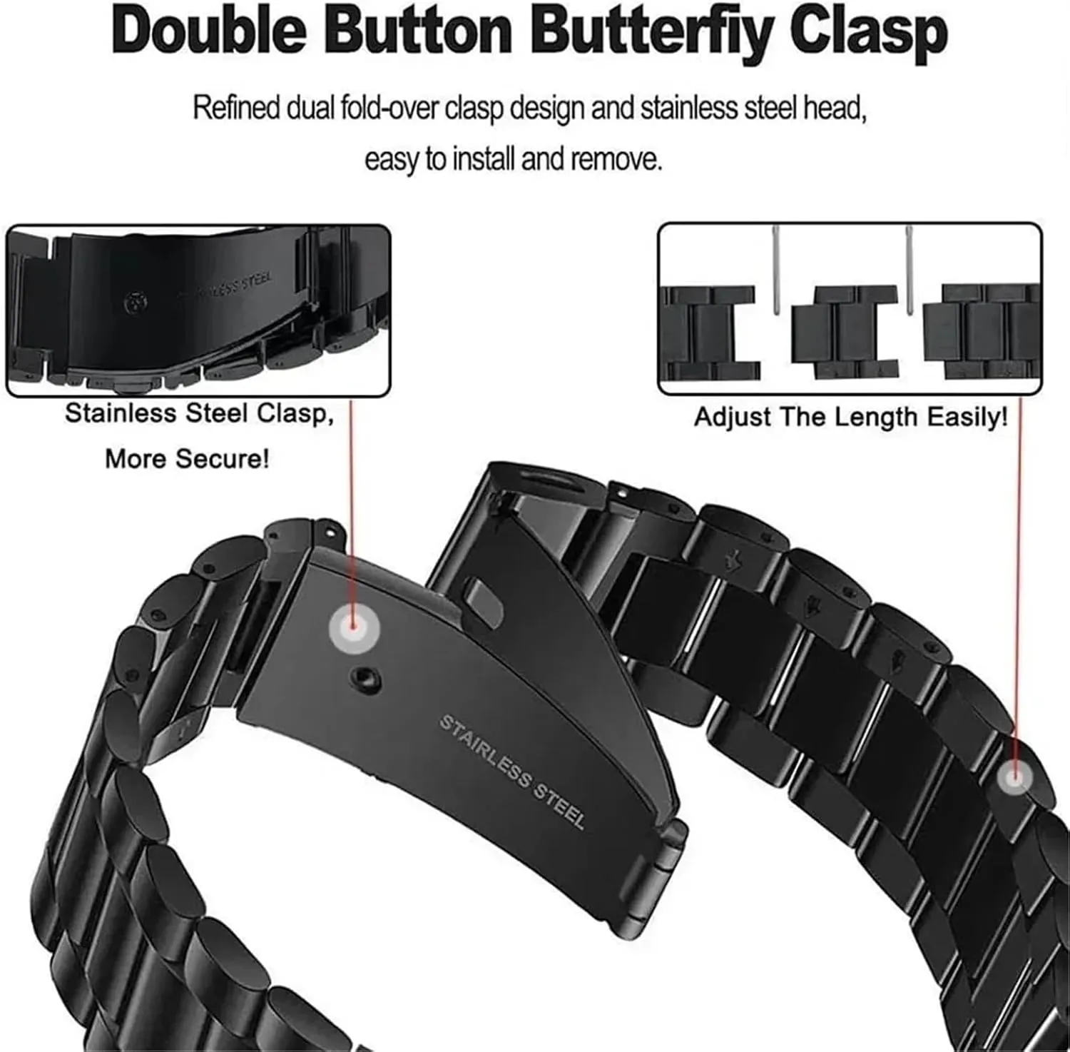 Replacement civilization picnic songwriter Watch Band Universal Strap Quick Release Band 20mm 22mm 26mm Stainless Steel Watch Strap 