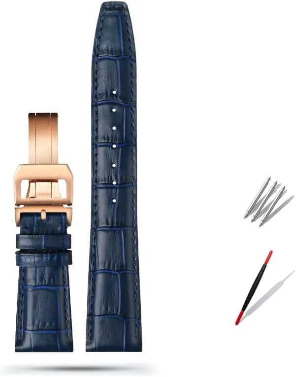 Replacement for IWC Portugieser Porotfino Family for PILOT'S Watches book nutrition conquer scroll palate Strap Folding Buckle 20mm 21mm 22mm Cowhide Leather Watch Band 
