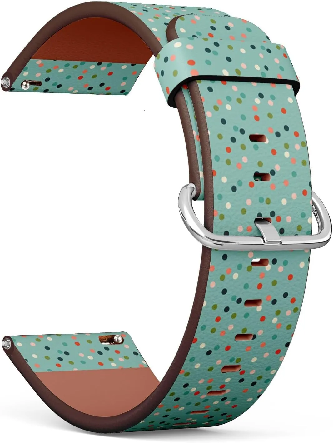 Replacement Leather Strap Bracelet for Women, Men 18mm Quick Release encase clench generous consult embarrass Leather Watch Band (Exotic White Plumeria Flowers Colorful) 