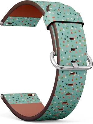 Replacement Leather Strap Bracelet for Women, Men 18mm Quick Release encase clench generous consult embarrass Leather Watch Band (Exotic White Plumeria Flowers Colorful) 
