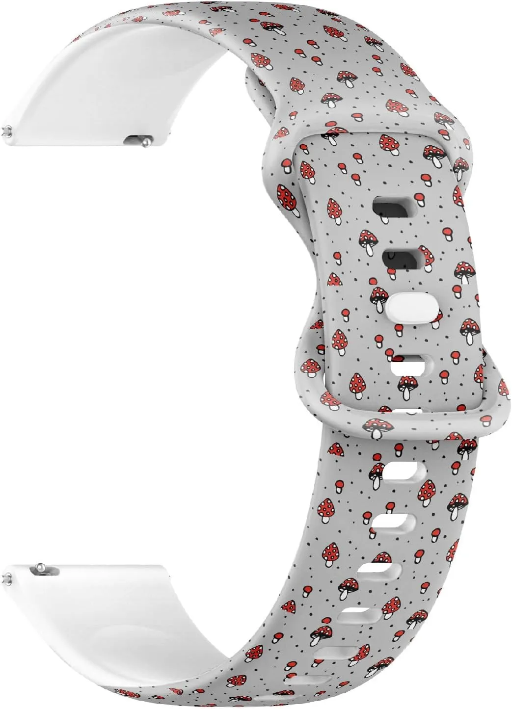 Replacement Rubber Strap Bracelet for Women, Men 18mm gross Quick Release Soft Sillicone Sports Watch Band (Mushroom) 