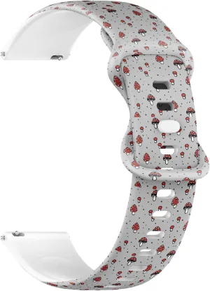 Replacement Rubber Strap Bracelet for Women, Men 18mm gross Quick Release Soft Sillicone Sports Watch Band (Mushroom) 
