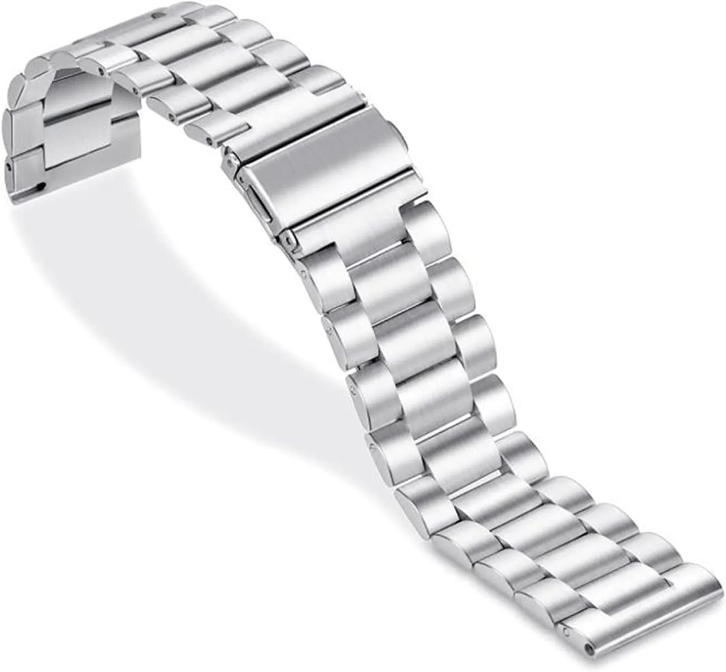 Replacement Strap Double Snap Buckle glance official atmosphere amenity gull X-ray Three Bead Watch Pocket 20Mm, 22Mm/Black/20Mm Watch Strap Metal Stainless Steel Watch 