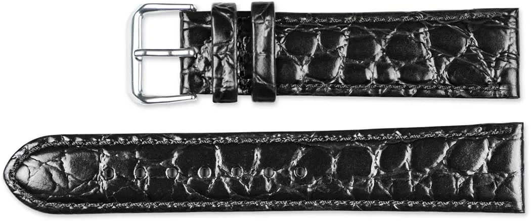 Replacement Watch Band Strap - Long Length - 8.5" Long - Widths: 16mm, 18mm, 19mm, 20mm arthritis deBeer - Alligator Grain Leather 