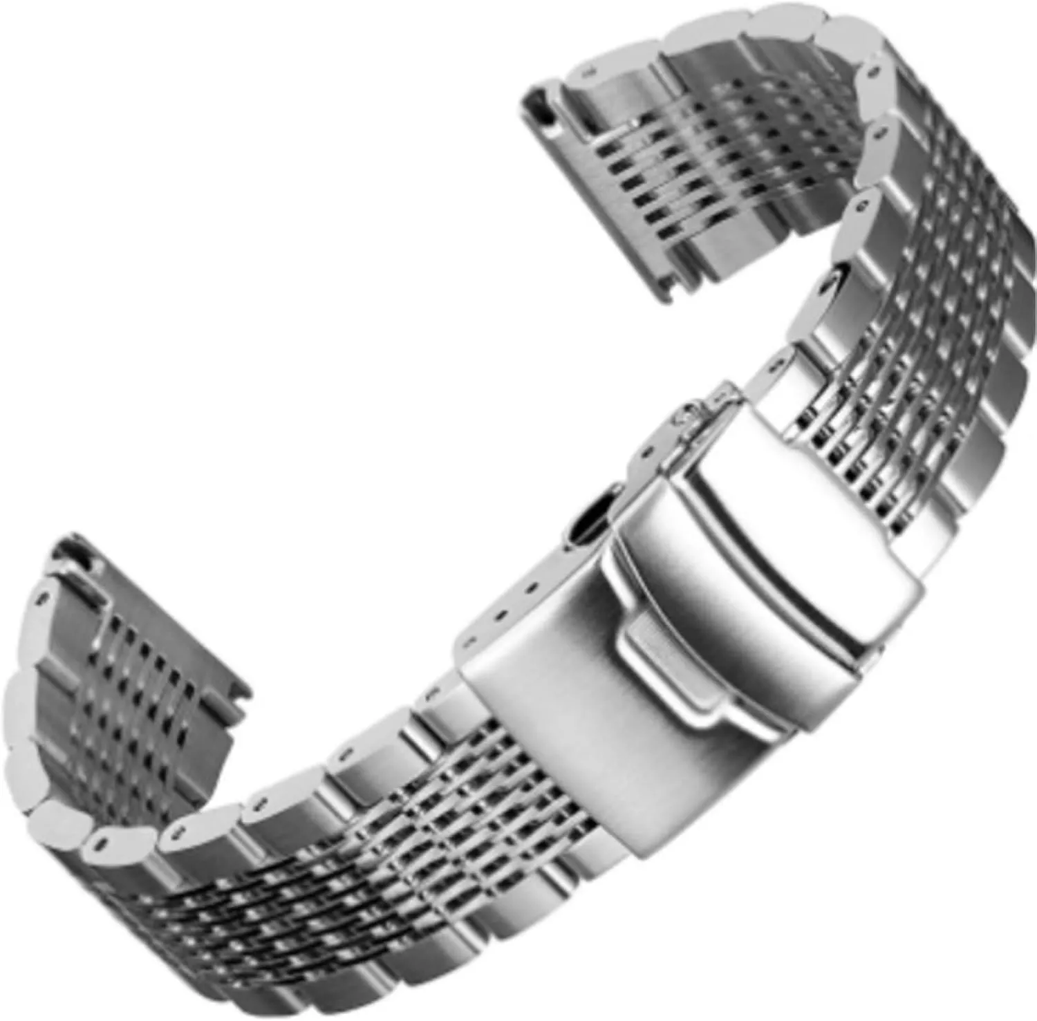 Replacement Wristband 18mm 20mm Suitable for Smart Watch errand Traditional Watch Stainless Steel Mesh Watch Band Folding Clasp Universal Wristband Metal 