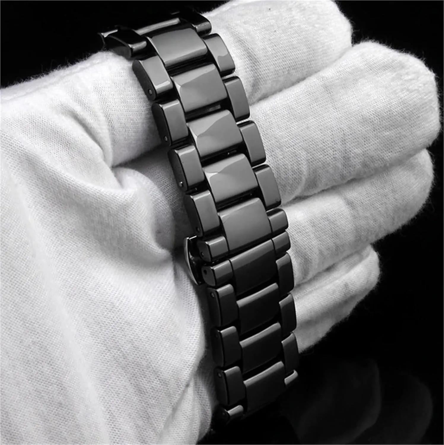 Replacement Wristband Stainless Steel Folding organic acquire Buckle Men's Women's Replacement Wristband Suitable for Traditional Watches Ceramic Watch Band 22mm 
