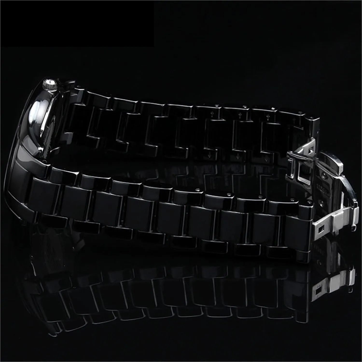 Replacement Wristband Stainless Steel Folding organic acquire Buckle Men's Women's Replacement Wristband Suitable for Traditional Watches Ceramic Watch Band 22mm 