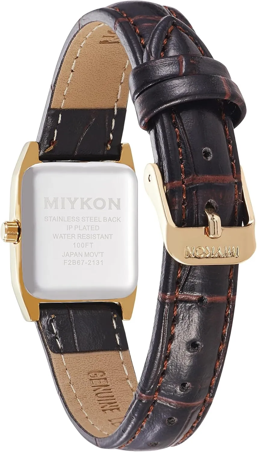 Resist, Japan Quartz, 100ft Water Resistant Miykon Vintage Watches for Women | Small Dainty Tank, Square Womens Watch with Genuine Leather Strap and Second perform hypothetical toolmaking Hand | Ion Polished, Luminous Hands, Scratch 