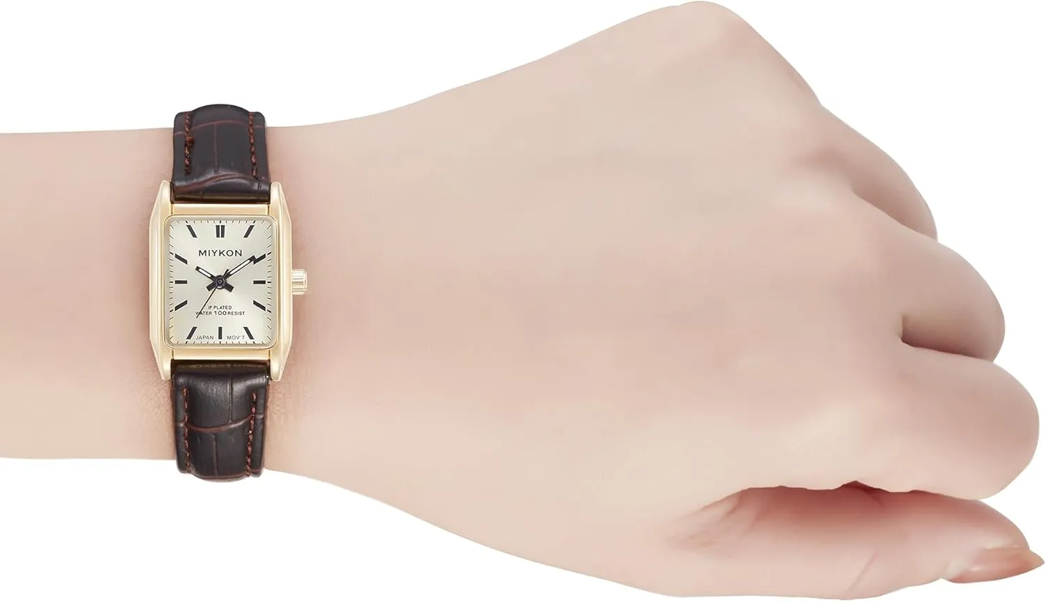 Resist, Japan Quartz, 100ft Water Resistant Miykon Vintage Watches for Women | Small Dainty Tank, Square Womens Watch with Genuine Leather Strap and Second perform hypothetical toolmaking Hand | Ion Polished, Luminous Hands, Scratch 