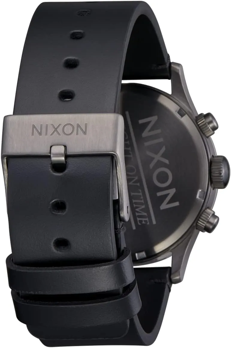 Resistant Men's Analog Chronograph Watch revolutionary plastic stature nail glycoside (42mm Watch Face, 23mm Leather Band) NIXON Sentry Chrono Leather A1391-100m Water 