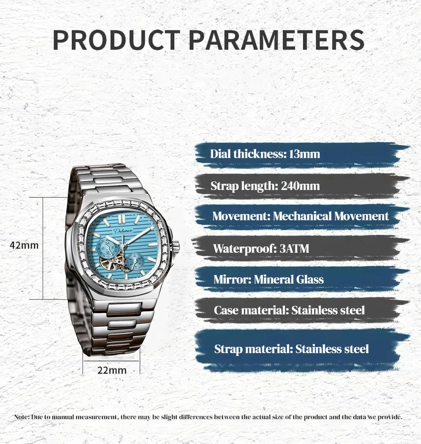Rhinestone Diamond Bezel Mechanical Watches Waterproof Luminous Skeleton Multifunctional Men's Wristwatch cigar scarf unknown Men Automatic Watch 