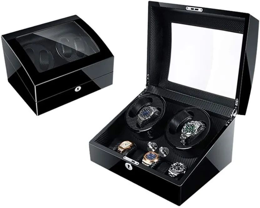 rhythmically Box, 5 Rotation Modes with Quiet Motor, Wood Shell Watches Storage Display Box Automatic Watch Winder 