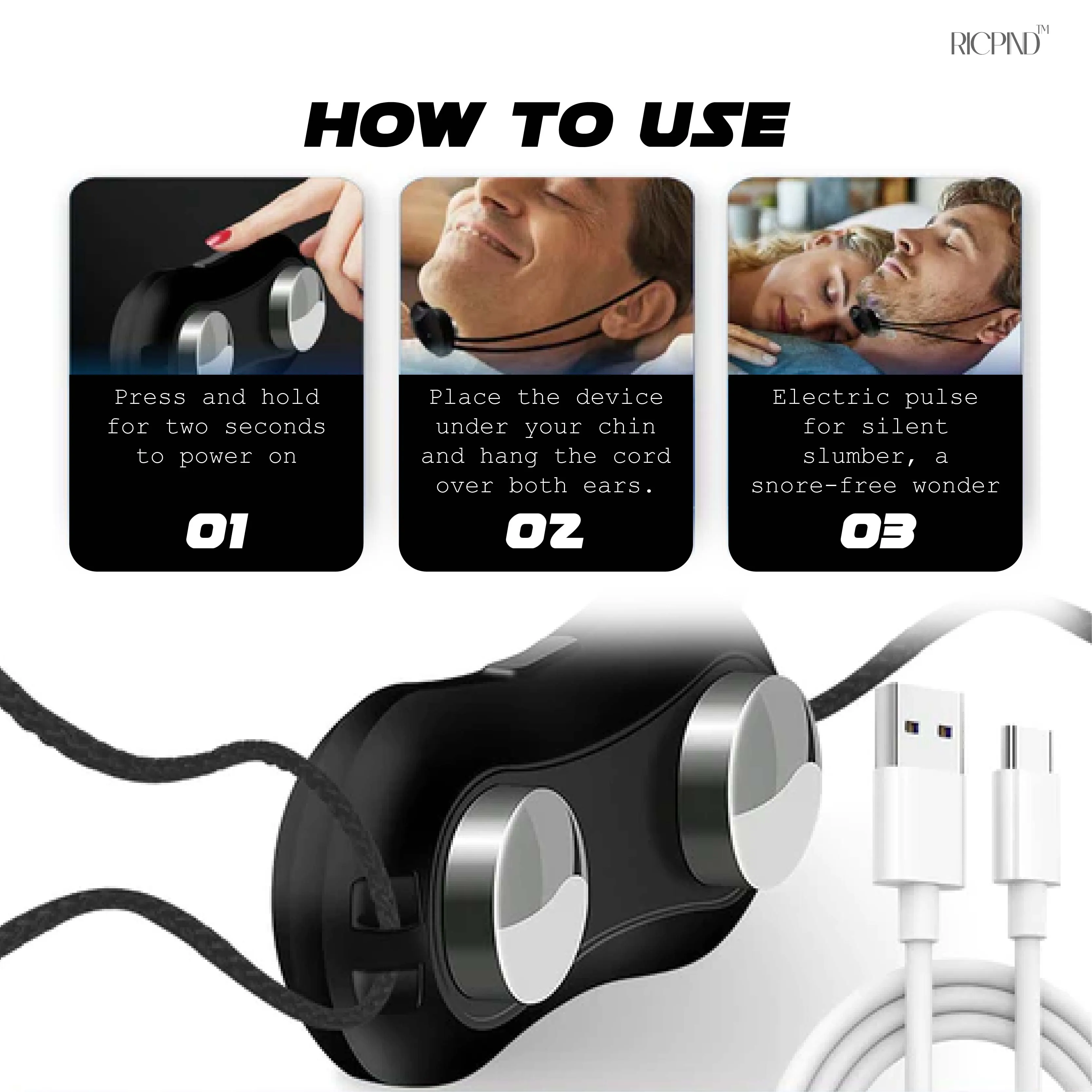 Ricpind AI Instant SnoringReduction Vibrating Stopper