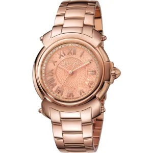 Roberto Cavalli Ladies Watch With Ip Rose Gold Metal Bracelet