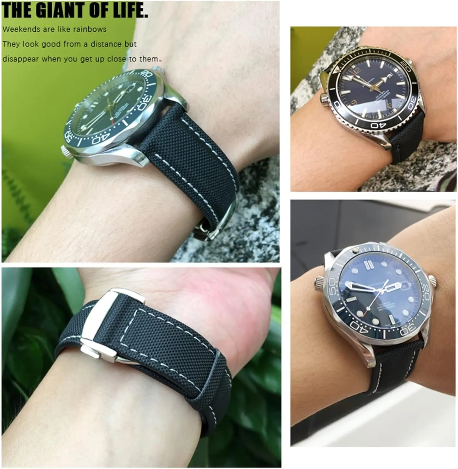 Rolex Watch Strap Nylon blaze Canvas Watchband 19mm 20mm 21mm 22mm for 