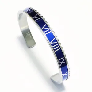 Roman Speed bracelet silver blue bezel style