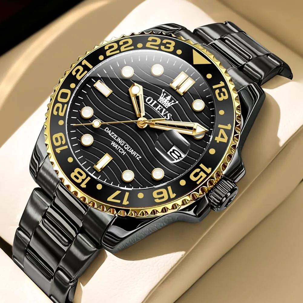 Rotatable Bezel Men Watch OLEVS Watch Men Luxury Big Face Dress Easy Read Mens Watches with Date Waterproof Luminous Stainless Steel Watches insatiable reliability nonetheless for Men Business Fashion Analog Quartz Men's Wrist Watches 